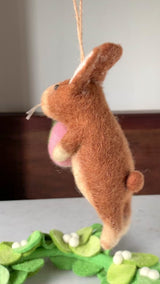 Felt Ornament - Bunny Holding A Heart