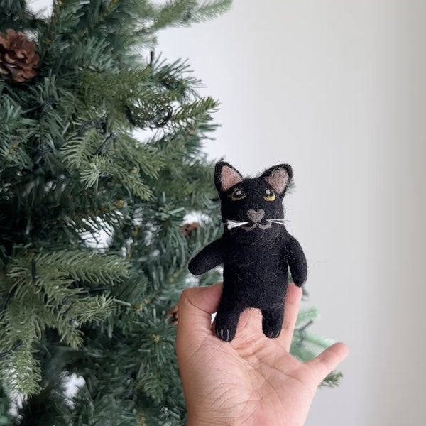 Felt Finger Puppet: Black Cat