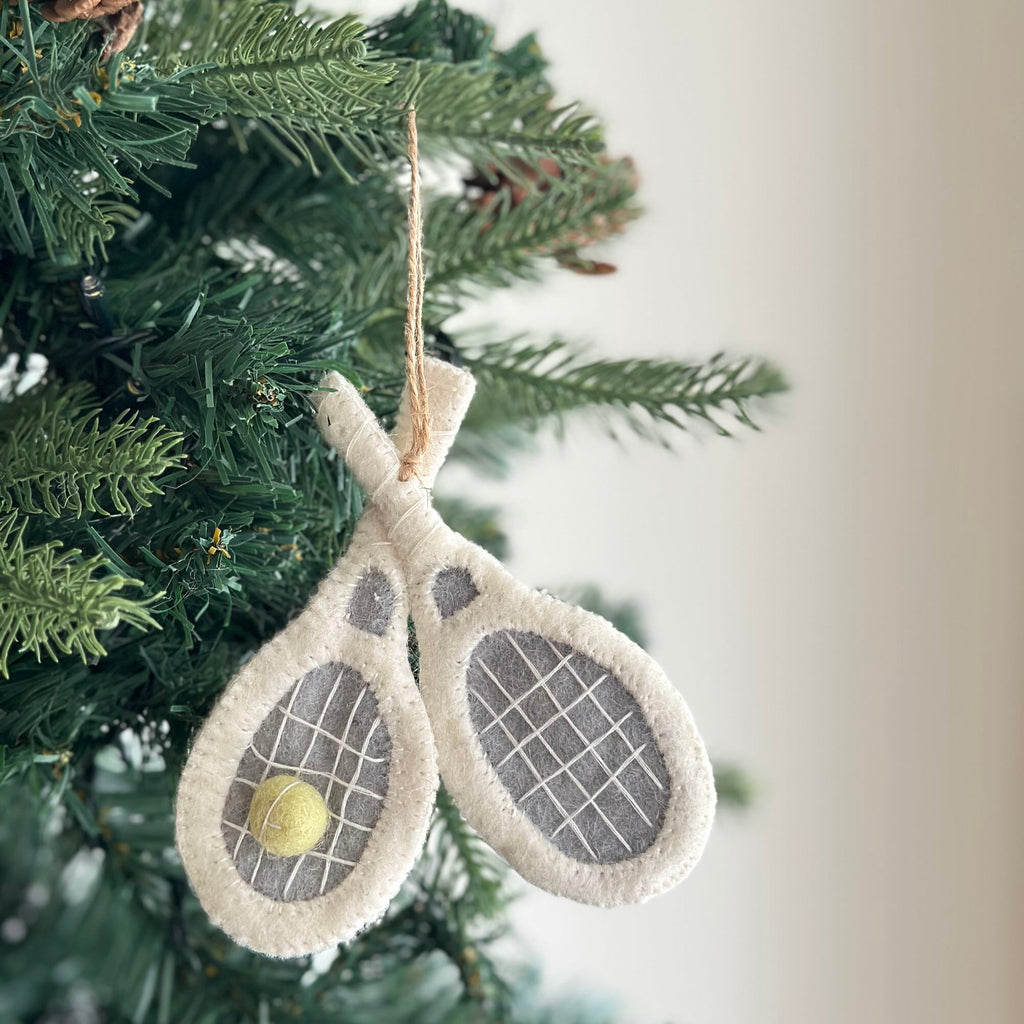 Best Christmas Ornament - White Tennis Racket Ornament – Ganapati