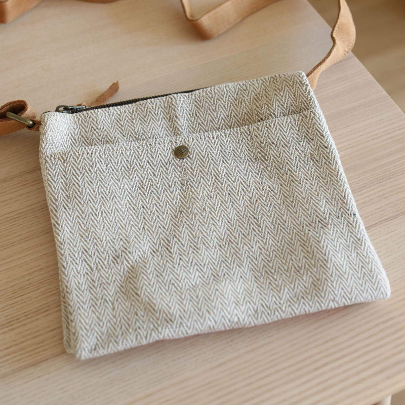 Woven Square Double Sided Crossbody Bag