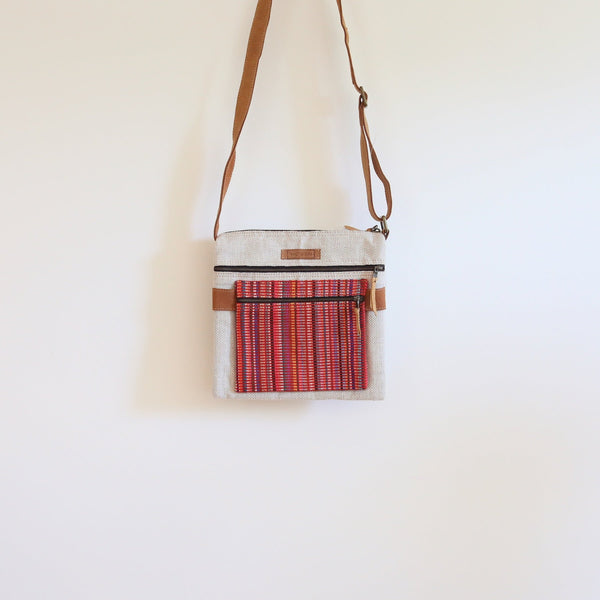 Woven Square Double Sided Crossbody Bag