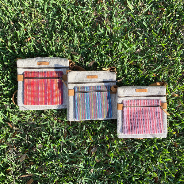 Woven Square Double Sided Crossbody Bag