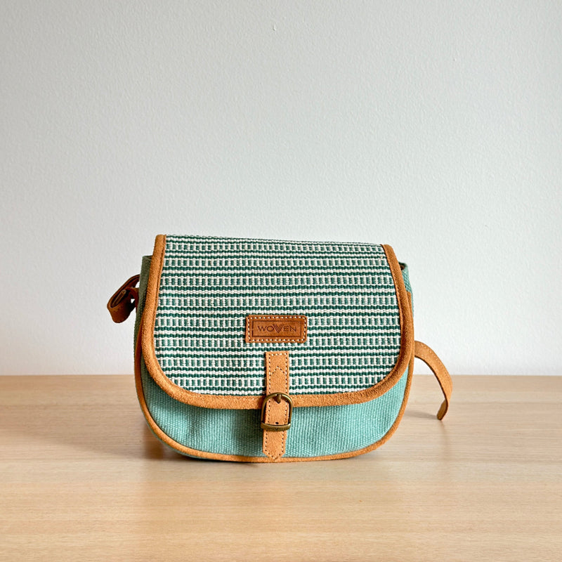 WOVEN satchel bag - Mint Green