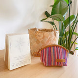 Woven Conchoidal Coin Purse - Pink | Premium Quality Unique Handmade Gifts And Accessories - Ganapati Crafts Co.