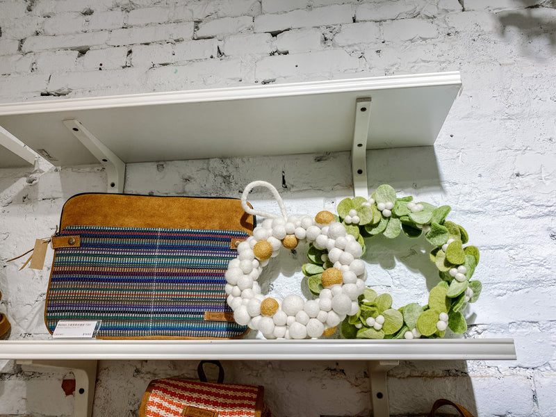 Wool Felt Mistletoe Wreath - Ganapati Crafts Co.