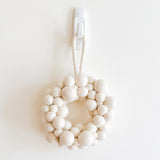 Felt Christmas Wreath - Pompom Balls / White