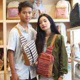 WOVEN Chest Crossbody Bag - Red Premium Quality Unique Handmade Gifts And Accessories - Ganapati Crafts Co.