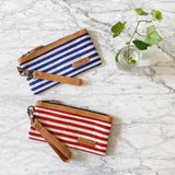 WOVEN phone wallet - Red/White Stripe Premium Quality Unique Handmade Gifts And Accessories - Ganapati Crafts Co.